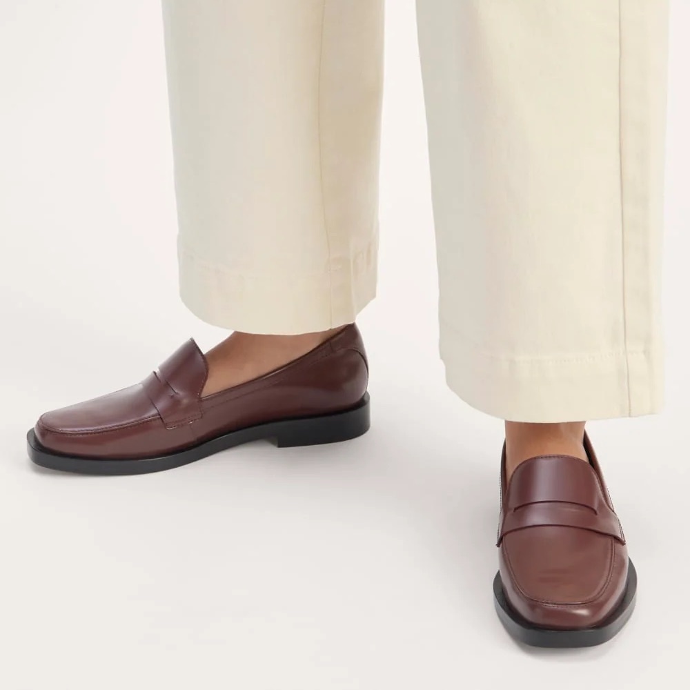 Everlane THE PENNY LOAFER LEATHER ACADEMIA NWOB Brown 7.5